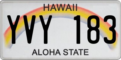 HI license plate YVY183