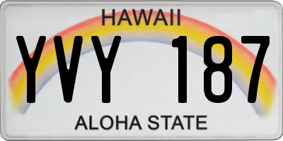 HI license plate YVY187