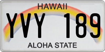 HI license plate YVY189