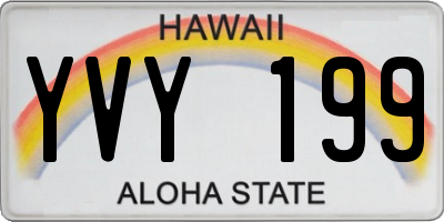HI license plate YVY199