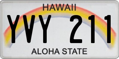 HI license plate YVY211