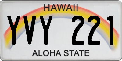 HI license plate YVY221