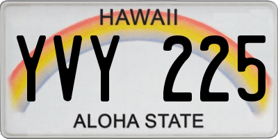 HI license plate YVY225