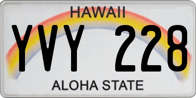 HI license plate YVY228