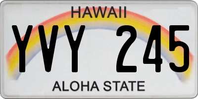 HI license plate YVY245