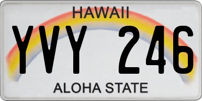 HI license plate YVY246