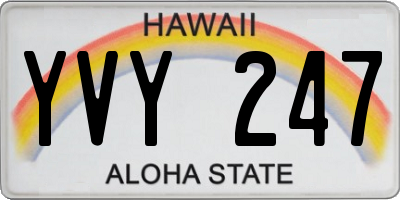 HI license plate YVY247