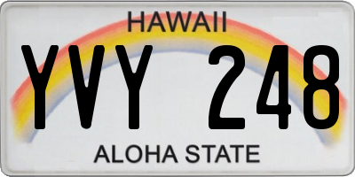 HI license plate YVY248