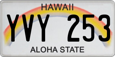 HI license plate YVY253