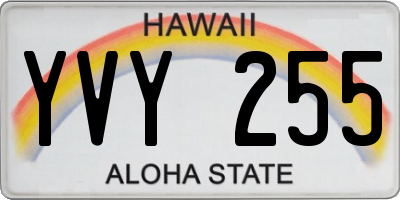 HI license plate YVY255