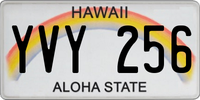 HI license plate YVY256