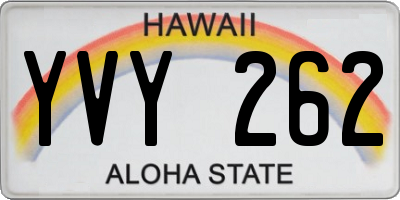 HI license plate YVY262