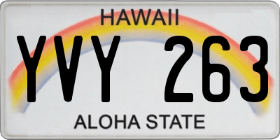 HI license plate YVY263
