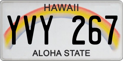HI license plate YVY267