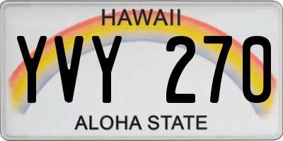HI license plate YVY270