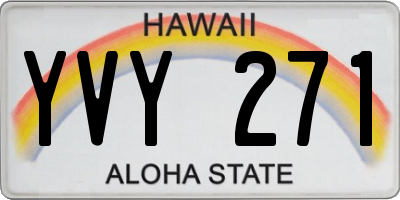 HI license plate YVY271
