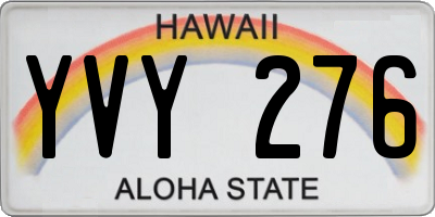 HI license plate YVY276