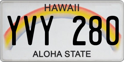HI license plate YVY280