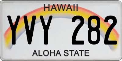 HI license plate YVY282