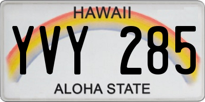 HI license plate YVY285
