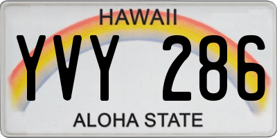 HI license plate YVY286