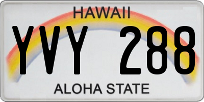 HI license plate YVY288