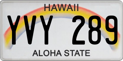 HI license plate YVY289