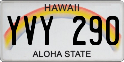 HI license plate YVY290