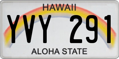 HI license plate YVY291