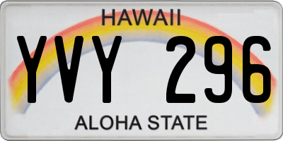 HI license plate YVY296
