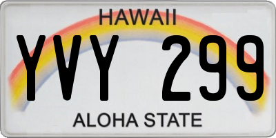 HI license plate YVY299