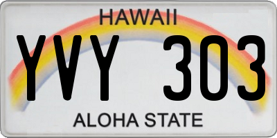 HI license plate YVY303
