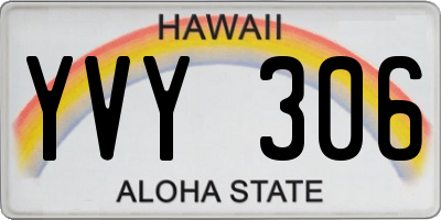HI license plate YVY306