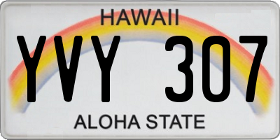 HI license plate YVY307