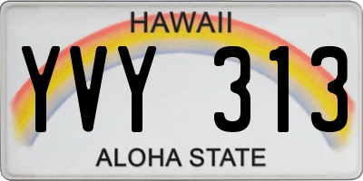 HI license plate YVY313