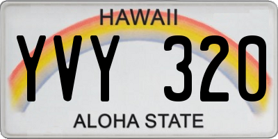 HI license plate YVY320