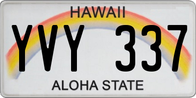 HI license plate YVY337
