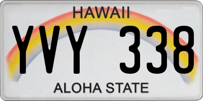 HI license plate YVY338