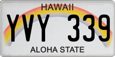 HI license plate YVY339