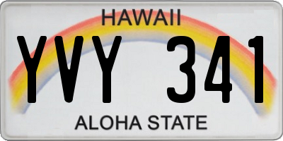 HI license plate YVY341