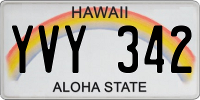HI license plate YVY342