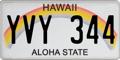 HI license plate YVY344