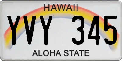 HI license plate YVY345