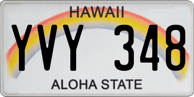 HI license plate YVY348