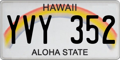 HI license plate YVY352