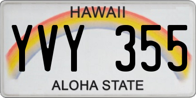 HI license plate YVY355