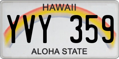 HI license plate YVY359