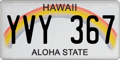 HI license plate YVY367