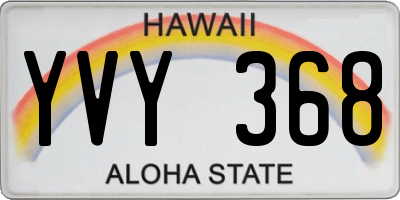 HI license plate YVY368