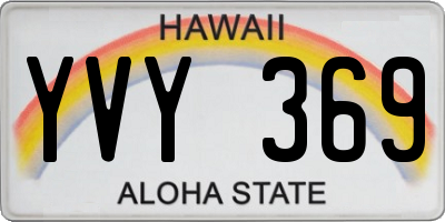 HI license plate YVY369